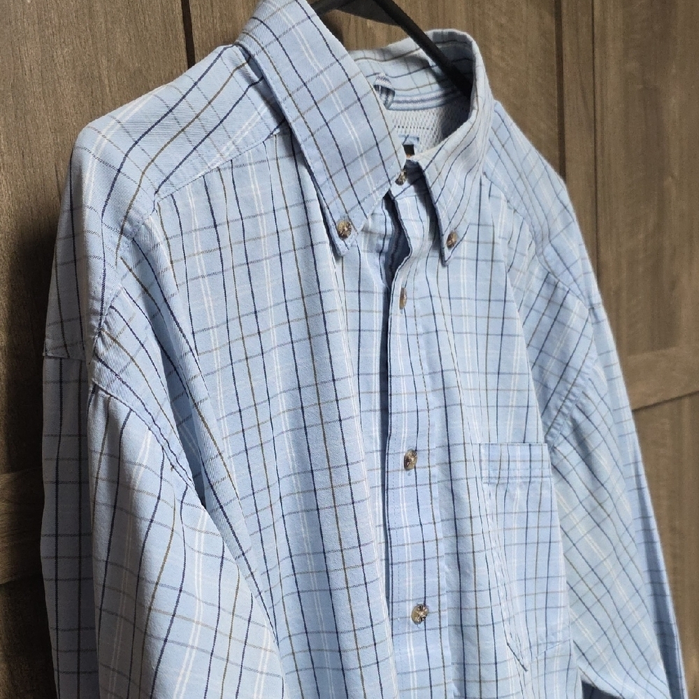 Ariat Light Blue Checkered Button Down Shirt - Picture 9 of 9